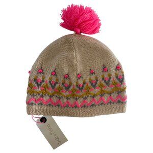 LOUISE MISHA BEANIE ARTHUR BEIGE/PINK NEW WITH TAG